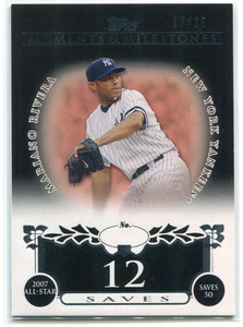 2008 Topps Moments &amp; Milestones Black 120-12 Mariano Rivera 17/25
