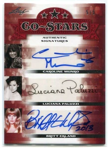 2013 Leaf Pop Century Co-Stars Munro Paluzzi Ekland Wood Adams Five Auto 5/5