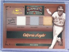 2005 Timeless Treasures Gamers Triple Rod Carew Jersey Bat #058/100 #G29