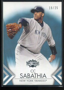 2012 Topps Triple Threads Sapphire 28 CC Sabathia 19/25