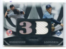 2010 Bowman Sterling Relics bl4 Evan Longoria Alex Rodriguez Dual Jersey 42/199
