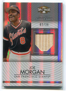 2012 Topps Triple Threads Unity Relics ur175 Joe Morgan Bat 2/36