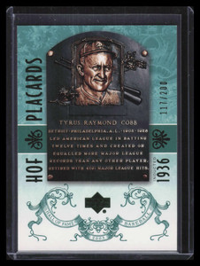 2005 Upper Deck Hall of Fame Green 99 Ty Cobb PC 117/200 HOF Placards