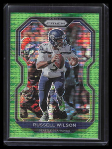 2020 Panini Prizm Prizms Neon Green Pulsar Refractor 294 Russell Wilson