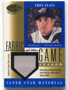 2001 Leaf Certified Fabric of the Game Season 52sn Troy Glaus Jersey 27/47