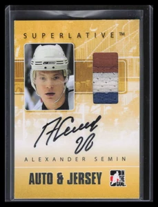 2009-10 ITG Superlative Autographs Silver AJAS Alexander Semin Patch Auto /50