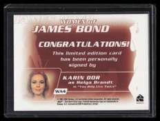 2003 Women of James Bond In Motion Autographs wa4 Karin Dor Auto Helga F00759 ID: 129034