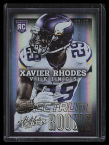 2013 Absolute Spectrum Gold 198 Xavier Rhodes Rookie 12/25