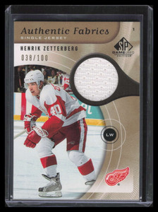 2005-06 SP Game Used Authentic Fabrics Gold AFHZ Henrik Zetterberg Jersey 38/100