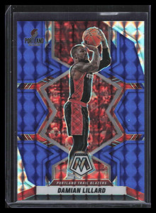 2021-22 Panini Mosaic Mosaic Blue Refractor 50 Damian Lillard 48/99