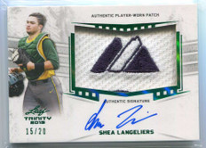 2019 Leaf Trinity Autographs Green pasl1 Shea Langeliers Rookie Patch Auto 15/20