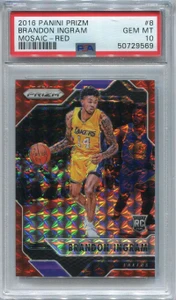 2016-17 Panini Prizm Mosaic Red Refractor 8 Brandon Ingram Rookie PSA 10 GEM MT
