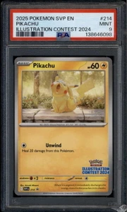 2025 Pokemon Black Star Promos 214 Pikachu STAMP Illustration Contest 2024 PSA 9