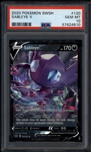 2020 Pokemon Sword and Shield 120 Sableye V UR Ultra Rare PSA 10 GEM MT