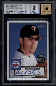 2001 Topps Heritage Autographs THAMR Mark Redman Auto BGS 9 MINT 10
