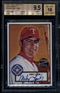 2001 Topps Heritage Autographs THAML Mike Lamb Auto BGS 9.5 GEM MINT 10