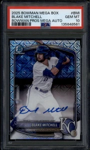 2025 Bowman Chrome Mega Box Prospect Autographs Blake Mitchell RC Auto PSA 10