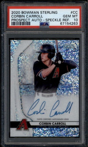 2020 Bowman Sterling Speckle Refractor Corbin Carroll RC Auto 36/99 PSA 10 READ