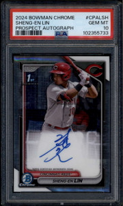 2024 Bowman Chrome Prospects Autographs Sheng-En Lin Rookie RC Auto PSA 10 GEM