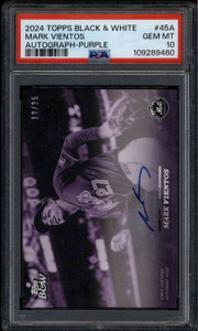 2024 Topps Black and White Autographs Purple 45a Mark Vientos RC Auto /25 PSA 10