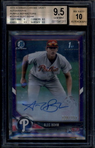 2018 Bowman Chrome Draft Purple Refractor Alec Bohm Rookie RC Auto /250 BGS 9.5