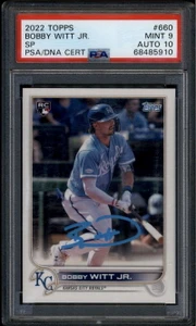 2022 Topps Photo Variations 660 Bobby Witt Jr Rookie RC SP PSA 9 PSA/DNA 10 Auto