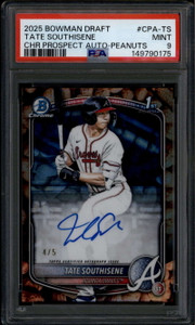 2025 Bowman Chrome Draft Peanuts Refractor Tate Southisene RC Auto 4/5 PSA 9