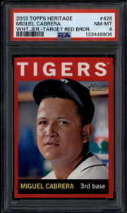 2013 Topps Heritage Target Red Border Variations 426 Miguel Cabrera PSA 8 NM-MT