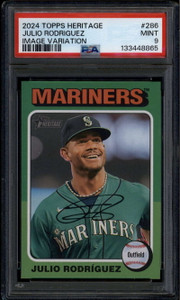 2024 Topps Heritage Image Variations 286 Julio Rodriguez SP PSA 9 MINT