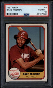 1981 Fleer 9 Bake McBride PSA 10 GEM MT
