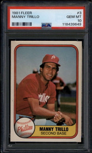 1981 Fleer 3 Manny Trillo PSA 10 GEM MT 118439649