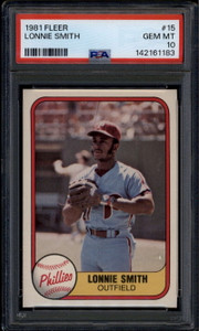 1981 Fleer 15 Lonnie Smith PSA 10 GEM MT POP 6