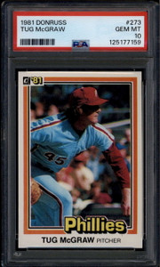 1981 Donruss 273 Tug McGraw PSA 10 GEM MT