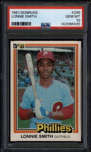 1981 Donruss 295 Lonnie Smith PSA 10 GEM MT