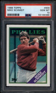 1988 Topps 600 Mike Schmidt PSA 10 GEM MT