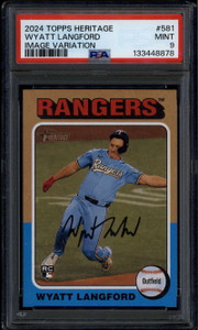 2024 Topps Heritage Image Variations 581 Wyatt Langford Rookie RC PSA 9 MINT