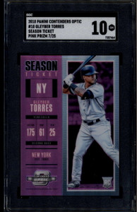 2018 Panini Contenders Optic Pink Refractor Gleyber Torres Rookie RC 7/25 SGC 10