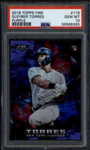 2018 Topps Fire Purple 119 Gleyber Torres Rookie RC 88/99 PSA 10 GEM MT