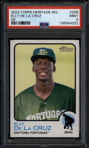 2022 Topps Heritage Minors 208 Elly De La Cruz Rookie RC SP PSA 9 MINT