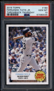 2019 Topps Throwback Thursday 180 Fernando Tatis Rookie Man on Moon RC PSA 10 35