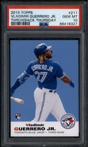 2019 Topps Throwback Thursday 211 Vladimir Guerrero '69 Football RC PSA 10 18327