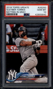 2018 Topps Update Variations us200b Gleyber Torres Batting Gray Rookie SP PSA 10