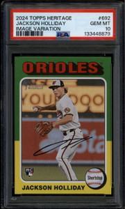 2024 Topps Heritage Image Variations 692 Jackson Holiday Rookie RC SP PSA 10 GEM
