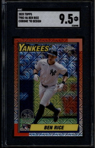 2025 Topps '90 Silver Pack Chrome Refractor t90c86 Ben Rice Rookie RC SGC 9.5 00