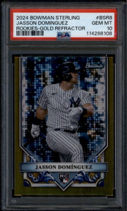 2024 Bowman Sterling Rookies Gold Refractor bsr8 Jasson Dominguez RC /50 PSA 10