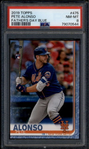 2019 Topps Father's Day Blue Blue 475 Pete Alonso Rookie RC 14/50 PSA 8 NM-MT