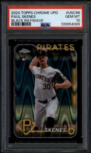 2024 Topps Chrome Update Black RayWave Refractor Paul Skenes Rookie RC 3/10 PSA