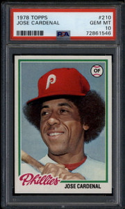 1978 Topps 210 Jose Cardenal PSA 10 GEM MT