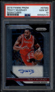 2018-19 Panini Prizm Signatures 58 Tracy McGrady Auto PSA 10 GEM MT