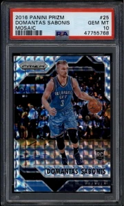 2016-17 Panini Prizm Mosaic 25 Domantas Sabonis Rookie RC PSA 10 GEM MT